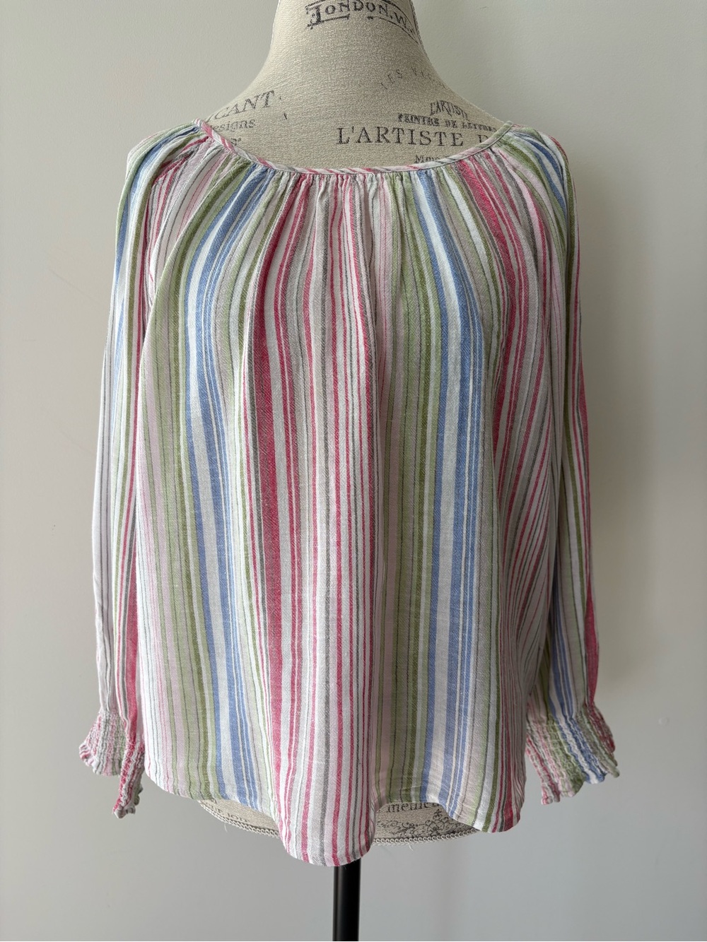 Tommy Bahama Multicolor Striped Peasant Blouse
